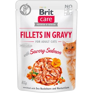Brit Care | Hrana umeda pentru pisici file de somon in sos 85g