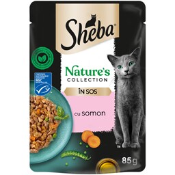 Sheba | Hrana umeda pentru pisici adulte, cu somon in sos 85g