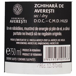 Domeniile Averesti | Vin alb Zghihara 0.75L