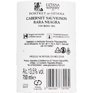 Gitana Winery | Vin rosu sec Cabernet Sauvignon & Rara Neagra 0.75L