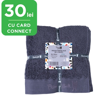 French Bull | Prosop pentru fata, petrol, 50x100 cm, set 2 bucati