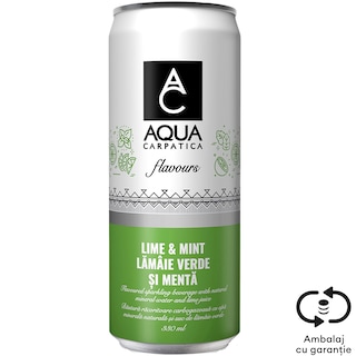 Aqua Carpatica Flavours | Apa minerala naturala carbogazoasa Lime & Mint 330ml