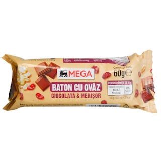 MEGA | Baton cu ovaz, ciocolata si merisor 60g