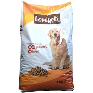 Lovepet | Hrana uscata pentru caini, cu pasare si vita 10kg