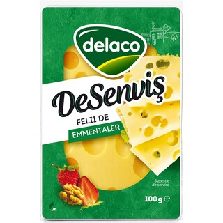 Delaco | DeSenvis | Felii de emmentaler 100g