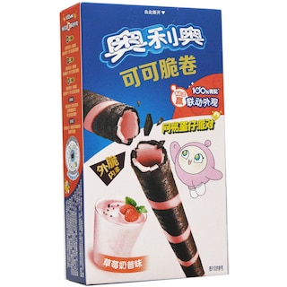 Oreo | Rulouri de napolitana cu crema cu aroma de milkshake de capsuni 50g