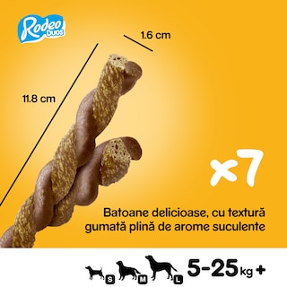 Pedigree | Recompensa pentru caini Rodeo Duos, aroma de pui si sunca 123g