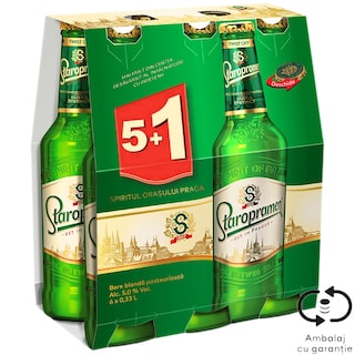 Staropramen | Bere blonda 5+1 x 0.33L