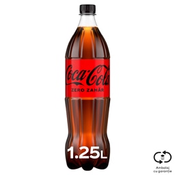 Coca-Cola Zero Zahar | Bautura racoritoare carbogazoasa  1.25L