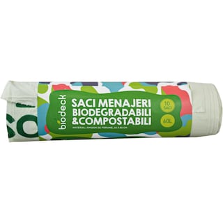 Biodeck | Saci biodegradabili 60L, 10 bucati