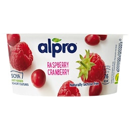 Alpro | Produs fermentat din soia, cu zmeura si merisoare 150g