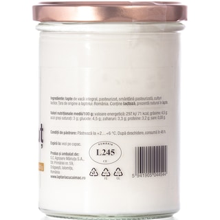 Laptaria cu caimac | Iaurt molcut 4.5% grasime 400g