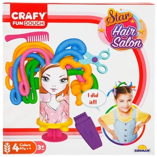 Crafy | Set de modelare din plastilina pentru coafat, Crafy, 11 piese, 200g