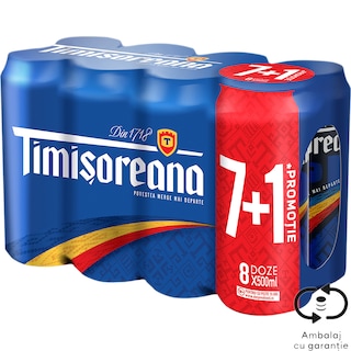 Timisoreana | Bere blonda 7+1 x 0.5L