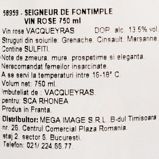 Seigneur de Fontimple | Vin rose Vacqueyras 0.75l