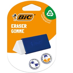 Bic | Guma de sters triunghiulara cu manson de protectie, diverse culori