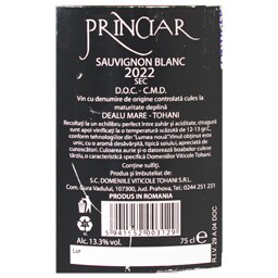 Tohani | Princiar | Vin Sauvignon Blanc 0.75L