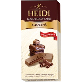 Heidi | Gusturile copilariei | Ciocolata lapte cu biscuiti si aroma de amandina 90g