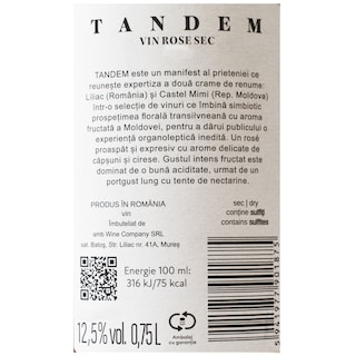 Liliac | Vin roze sec Tandem 0.75L