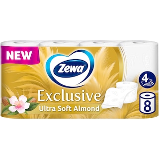 Zewa | Hartie igienica Exclusive Almond Milk, 4 straturi, 8 role