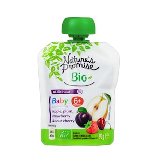 Nature's Promise Bio Baby | Piure eco de mere, prune, capsuni si visine 90g