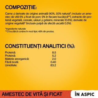 Pedigree | Hrana completa pentru caini adulti cu vita si ficat 100g