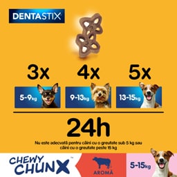 Pedigree | DentaStix | Hrana complementara pentru caini, 5-15kg, 68g