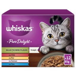 Whiskas | Hrana umeda pentru pisici Selectie mini fileuri in aspic 12x85g