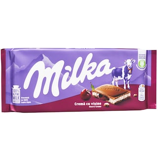 Milka | Ciocolata cu lapte cu crema cu visine 100g