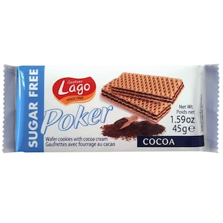 Lago | Napolitane cu crema cacao, fara zahar 45g