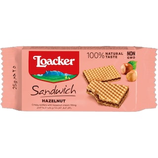 Loacker | Napolitana sandwich cu ciocolata si alune 25g