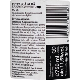 Domeniile Kogalniceanu | Vin alb Feteasca Alba 0.75L