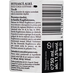 Domeniile Kogalniceanu | Vin alb Feteasca Alba 0.75L