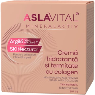 ASLAVITAL | Crema antirid si fermitate cu colagen SPF 15 50ml