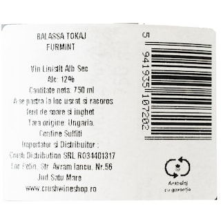 Balassa | Vin alb sec Furmint 0.75L