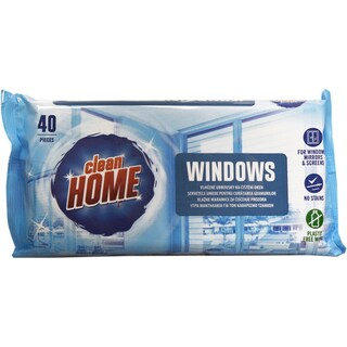 Clean Home | Servetele umede pentru curatarea geamurilor, 40 bucati