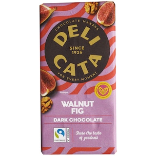 Delicata | Ciocolata neagra cu smochine si nuci caramelizate. 150g