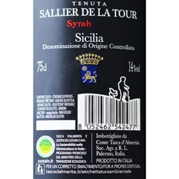 Tasca D'Almerita | Vin rosu Syrah Sallier de la Tour 0.75L