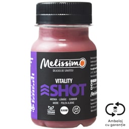 Vitality shot cu aronia, lamaie, ghimbir, miere, polen de albine 100ml