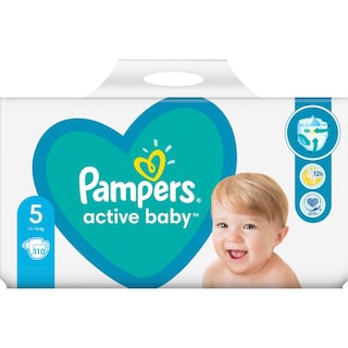 Pampers | Active Baby | Scutece bebelusi Marimea 5, 11-16 kg, 110 buc