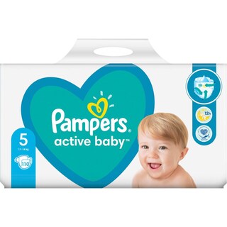 Pampers | Active Baby | Scutece bebelusi Marimea 5, 11-16 kg, 110 buc