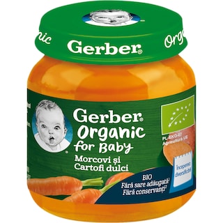 Piure bio cu morcovi si cartofi dulci 125g
