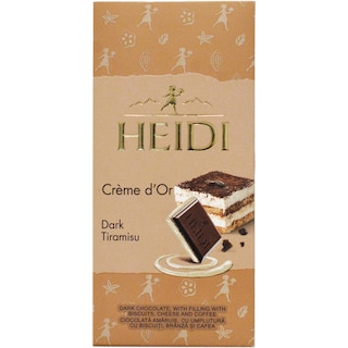 Heidi | Creme D'or | Ciocolata amaruie cu umplutura cu biscuiti, branza si cafea. 90g
