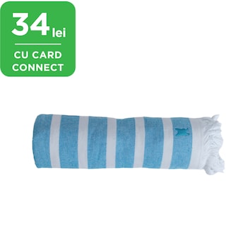 French Bull | Prosop hammam albastru pentru plaja