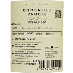 Domeniile Panciu | Vin alb Sauvignon Blanc 0.75L