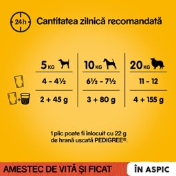 Pedigree | Hrana completa pentru caini adulti cu vita si ficat 100g