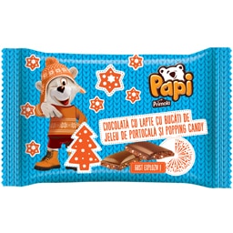candypapa Papi | Ciocolata cu lapte cu bucati de jeleu de portocala si