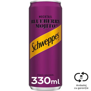 Schweppes | Bautura racoritoare Mocktail Blueberrry Mojito 0.33L