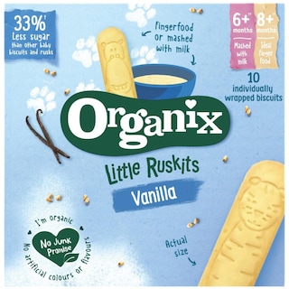 Organix | Biscuiti ecologici cu vanilie, pentru sugari 6+ luni, 60g