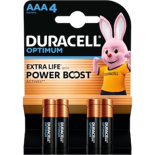 Duracell | Baterii Optimum, AAA, 4 bucati